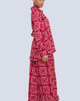 Mirella XL Logo burgundy printed satin pants