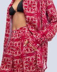 Mirella XL Logo burgundy printed satin pants