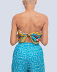 Mirella XL Logo turquoise printed satin pants