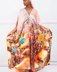 Danfo printed silk twill Kaftan
