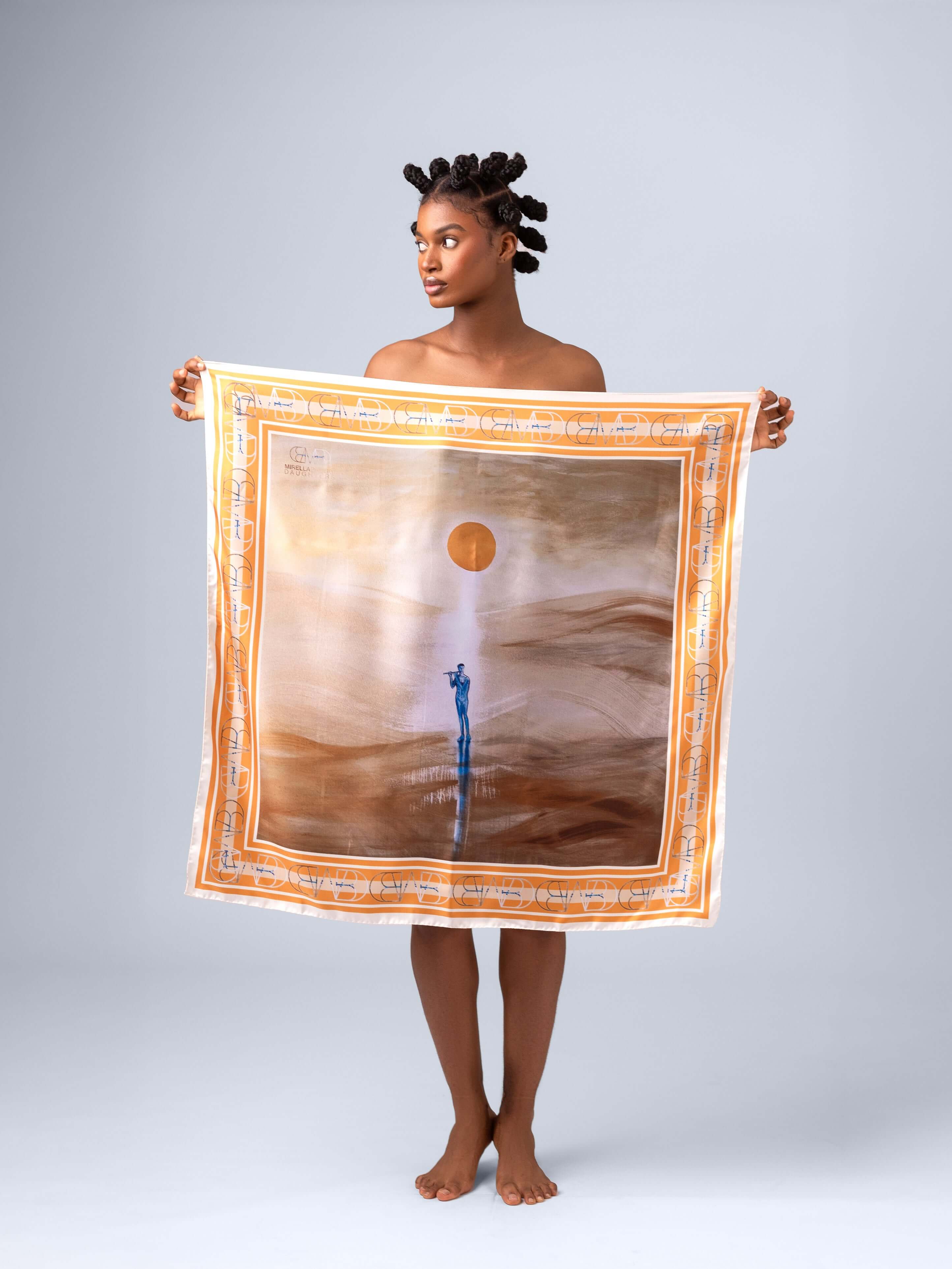 Square XL Scarf Desert | Omar Mahfoudi x MBD – Mirellabroggidaughters