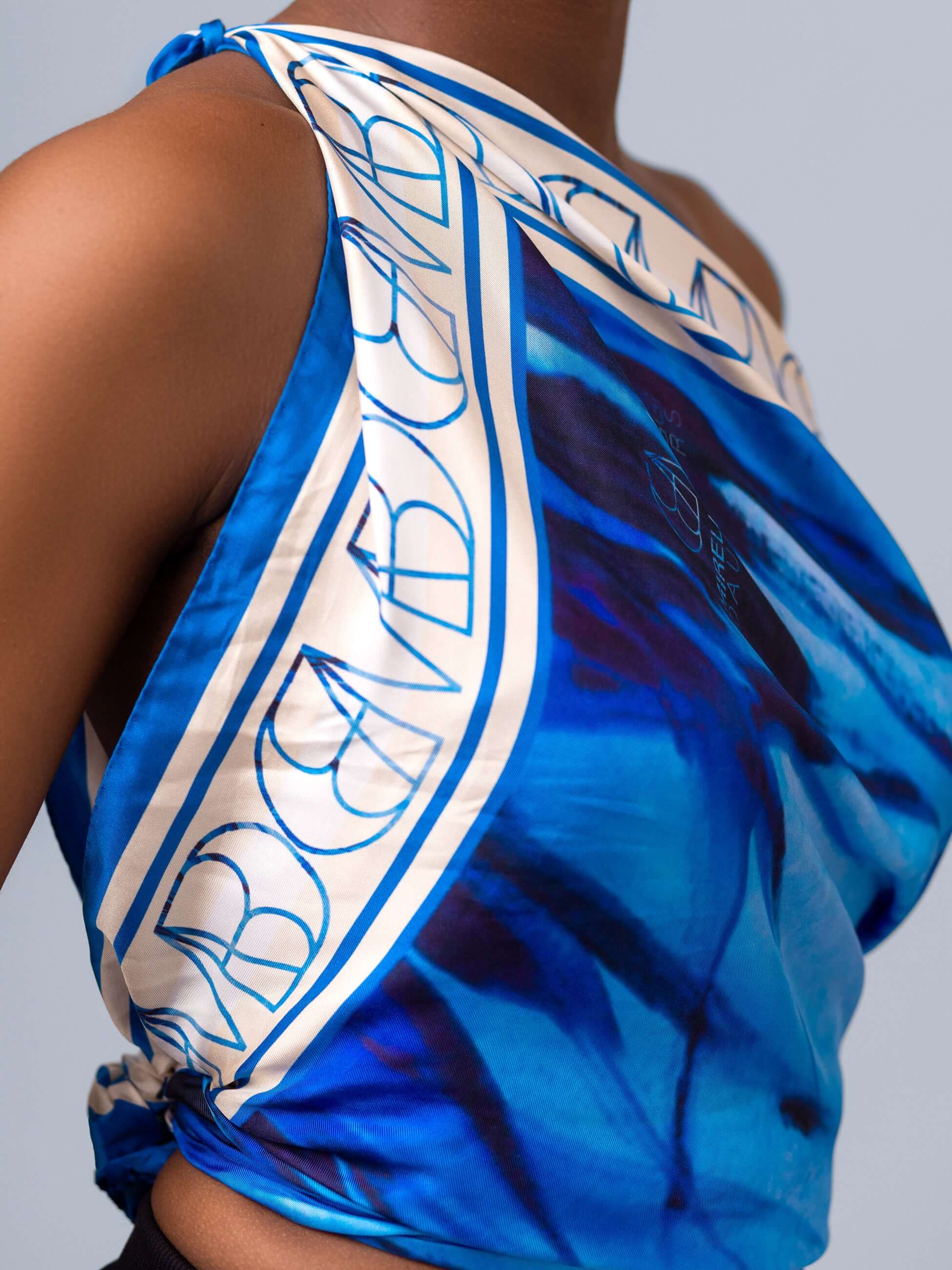 XL Silk Scarf Blue Amazonia – Omar Mahfoudi x MBD Collection