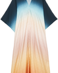 Lagoon printed silk twill kaftan