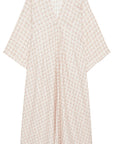 Mirella Beige printed silk twill kaftan