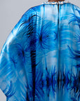 Reversible Silk Kaftan Blue Amazonia – Omar Mahfoudi x MBD Collection