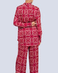 Mirella XL Logo burgundy printed satin blouse