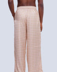 Male Mirella Beige printed satin pants