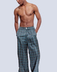 Male Mirella Midnight Blue printed satin pants