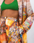 Danfo printed satin blouse